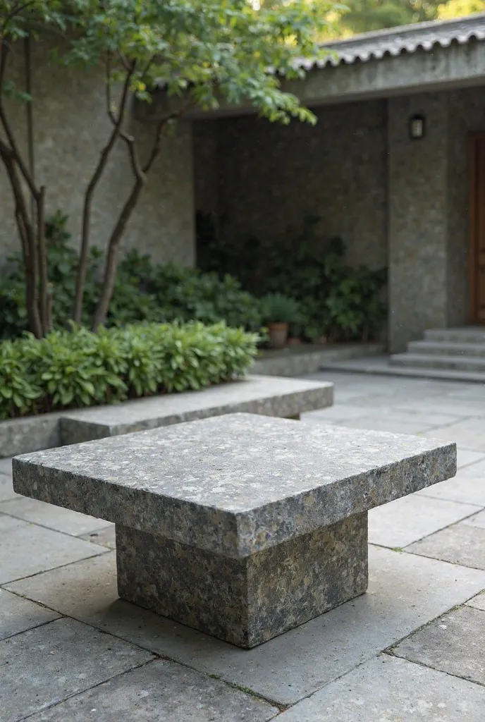 Create a table out of stone as in the image, remove all items from it 