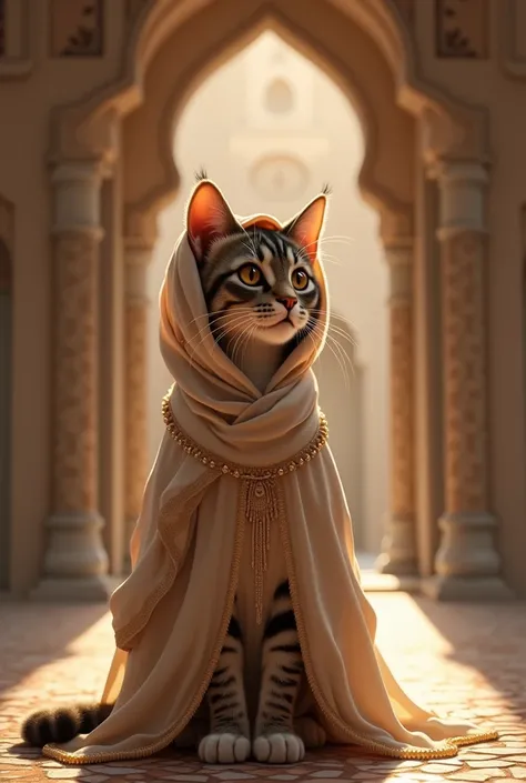 Female cat dressed modest for ramadan