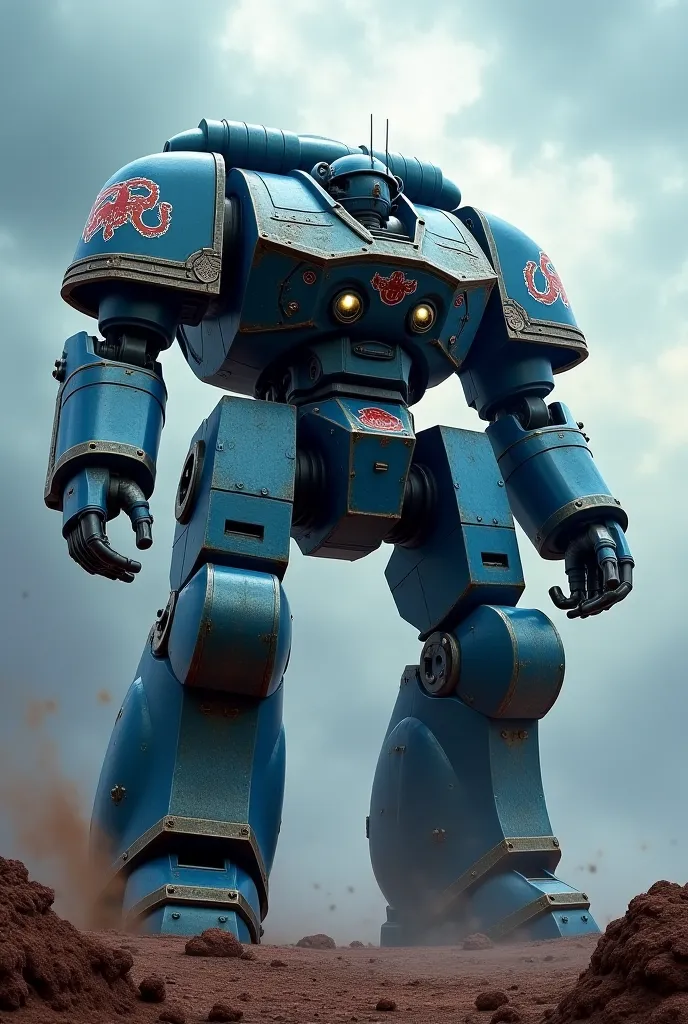 A warhammer dreadnought blue color