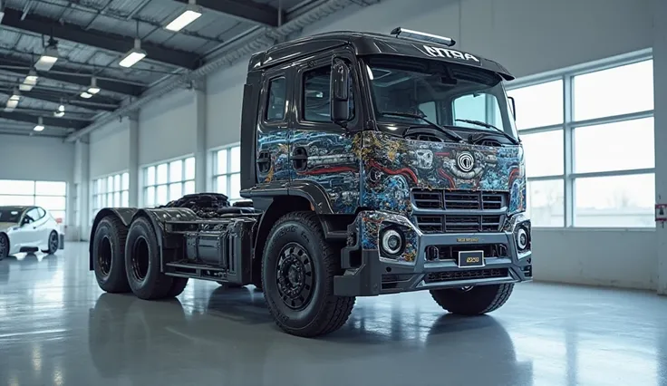 New Tata Intra V50 Truck 2025 in showroom engine view 