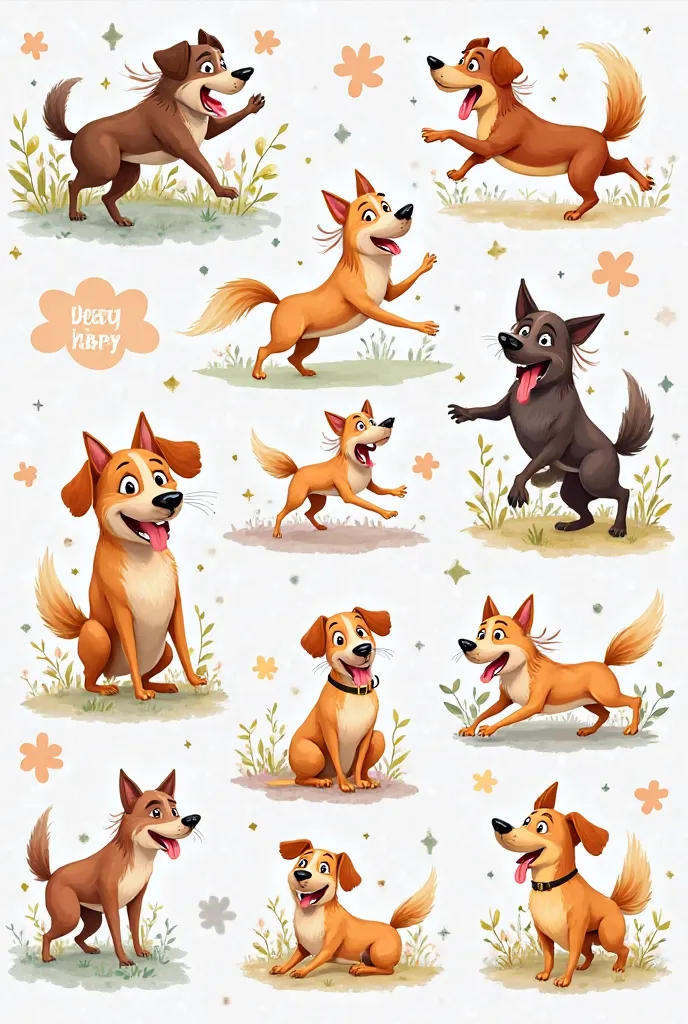 0 high-quality clip art design about crazy dogs 20 JPG - digital printing, watercolor, wall art, commercial use - digital download