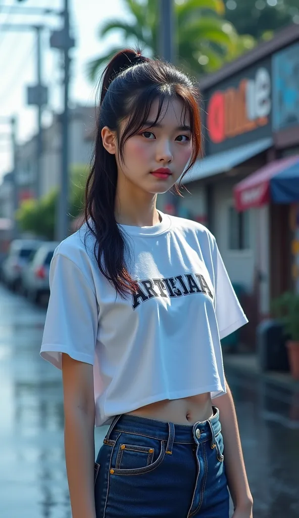 High Quality Photos , 3D 8K,  ถ่ายด้วยThe camera คุณภาพสูงที่สุด , The camera , Fuji Camera , , hand using the highest quality and most modern film ,ภาพและสีที่images , A round faced Asian girl ,Glossy skin , Wet skin, Pink cheeks, Pink skin,  huge breasts...