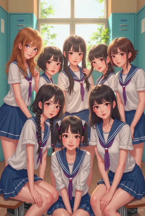 A kpop album with SEVEN realistic girls called "Third Chapter: NewVerse" with a cute school concept