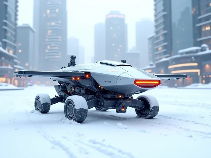 a futuristic snow removal drone