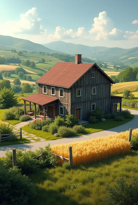 Farm with house with real estate office