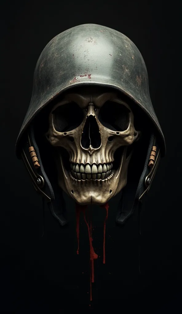 Remove solid black background only skull and helmet nothing more