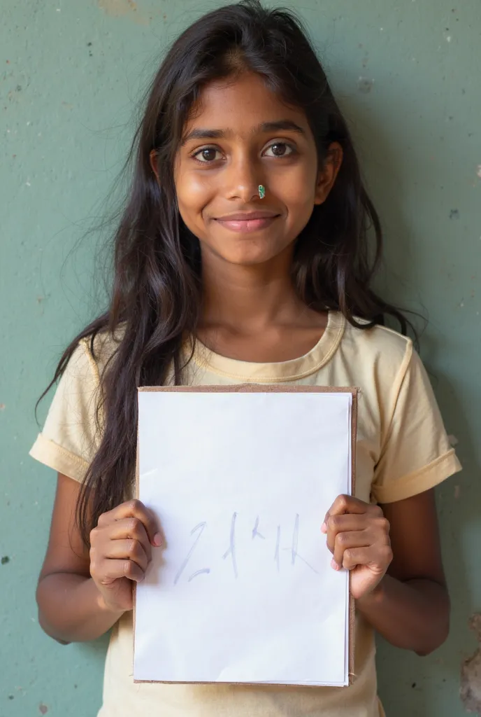 a close up of a person standing in front of a wall, in tshirt, with lovely look, full body picture, photo of slim girl, wearing in shirt, portait photo profile picture, wearing a t-shirt, very very low quality picture, photo of the girl, colored photo, can...