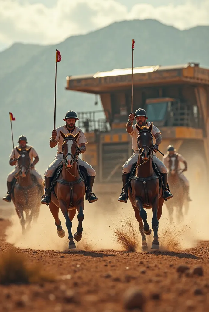 Polo with a mining truck