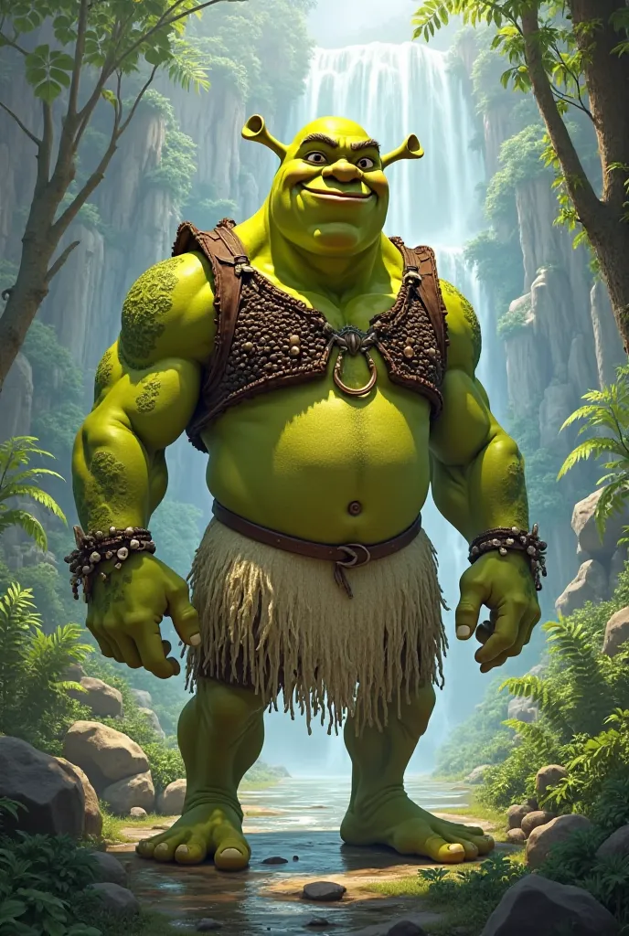 Create character wich is mixture of Disney's Moana and Dreamworks' The Croods and looks also as same as Shrek and has green skin without any fur