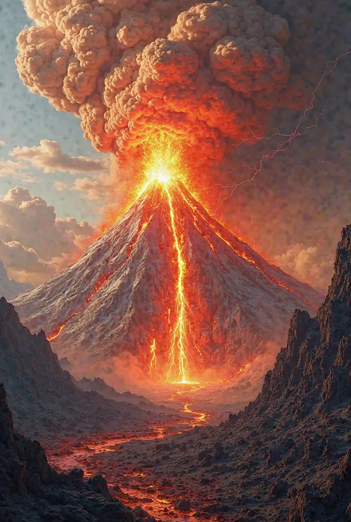 A volcano erupting 