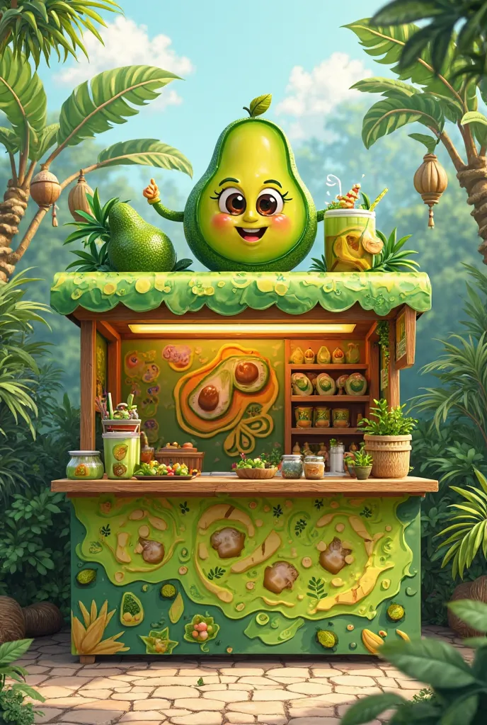 create a food stall design for our Avocado Jelly Drink 