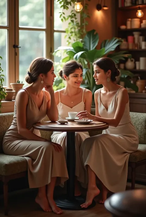 elegant women in coffee shop