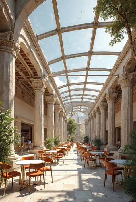 Create a cafeteria inside a temple, such as the Temple of Zeus in Greece, is a fascinating idea that combines history with modern luxury. aquí hay una propuesta conceptual para tu cafetería:

### Cafeteria Design

1. **Location and Structure:**
   - The ca...