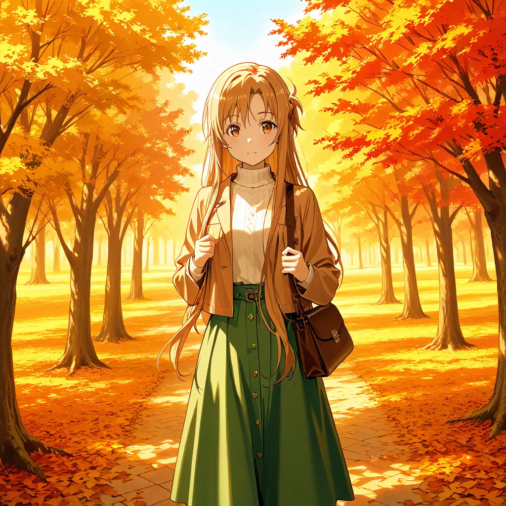  Top Quality、  More details、 high resolution illustration 、Ultra-high-definition CG、８k size wallpaper、 official art 、  production art 、 Yuki Asuna、 brown hair 、 long hair、 Hazel eyes 、 braids、 casual winter plain clothes、 muffler 、 jacket、 Please drop the ...