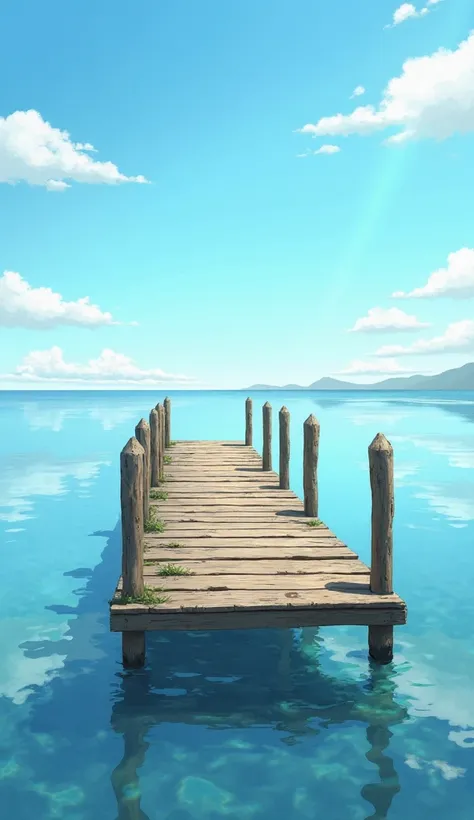 https:// Unsplash .with/ photos/brown-wooden-bridge-over-blue-sea-under-blue-sky-during-daytime-Fn27DlI8bZ8.  use this link to re-create a new image similar to、recreate a new, similar image