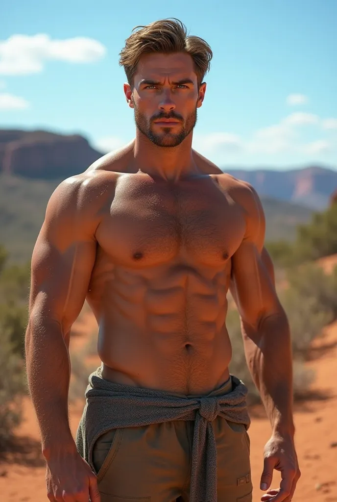 Young handsome muscular Australian