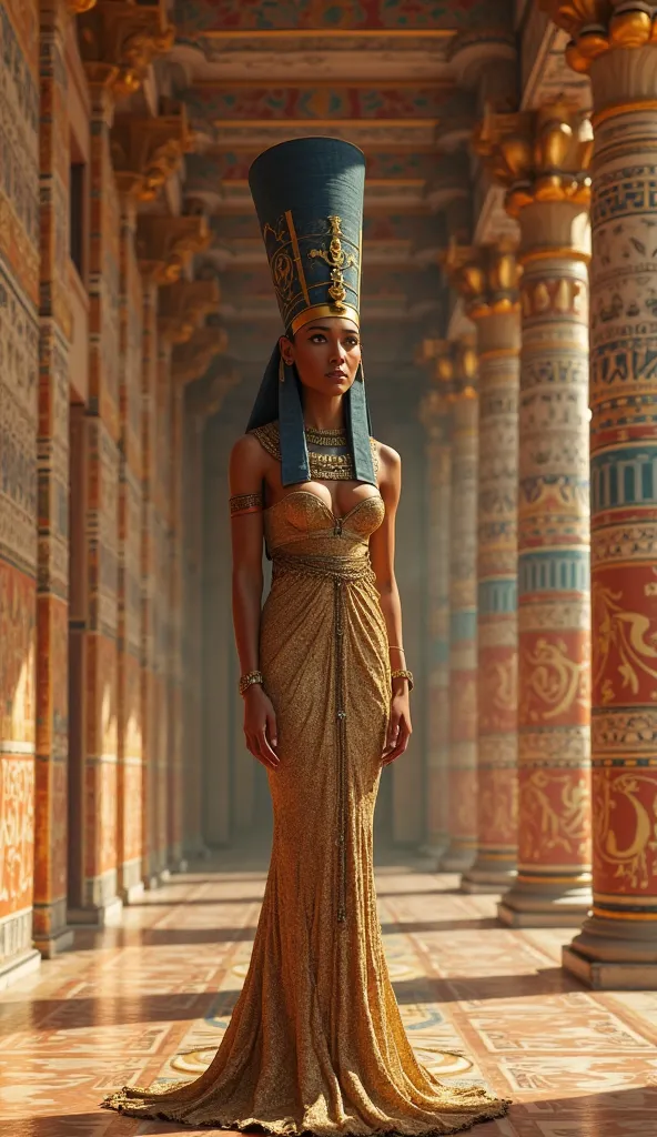 Nefertitis in a palace in ancient Egypt,  ultra real and professional images