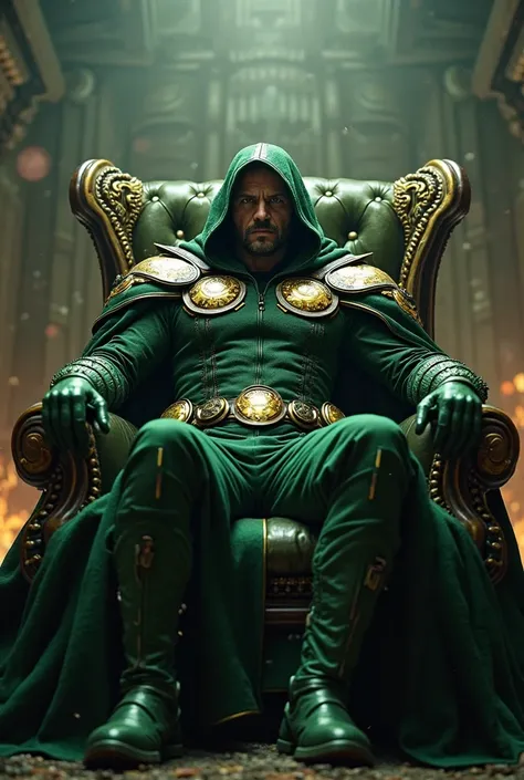 Avengers doom's Reign Doctor Doom is sitting in a chair.