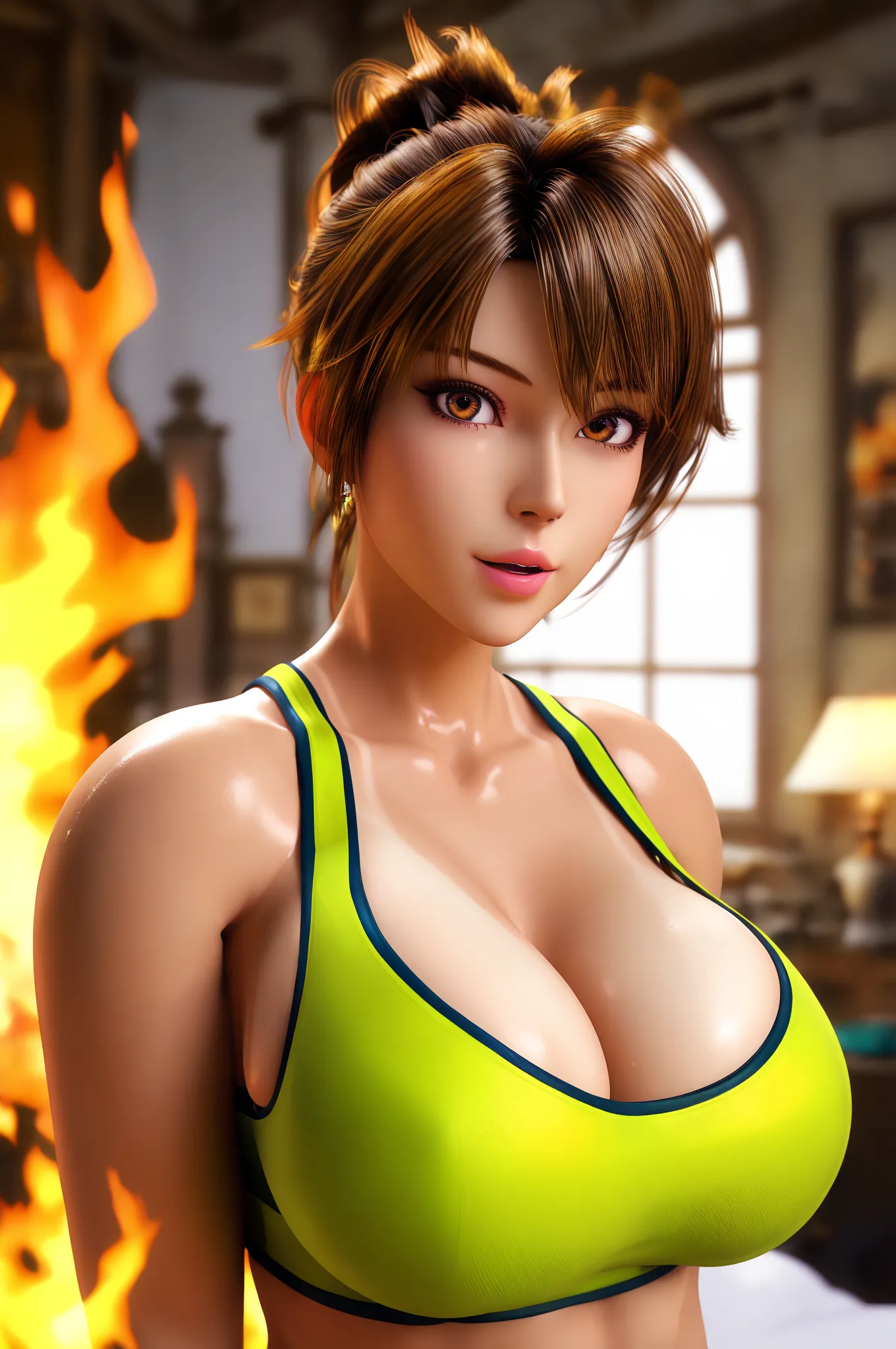  score_9, score_8_up, score_7_up,
throw,1 girl,mature woman,Mature Woman,Big Breasts, huge breasts,portrait,cowboy shooting,on my chest,
Outssunburnding,masterpiece,32K,超Hi-Res,best quality,Perfect job,ray tracing,  ultra clear ,super image quality, exhaus...