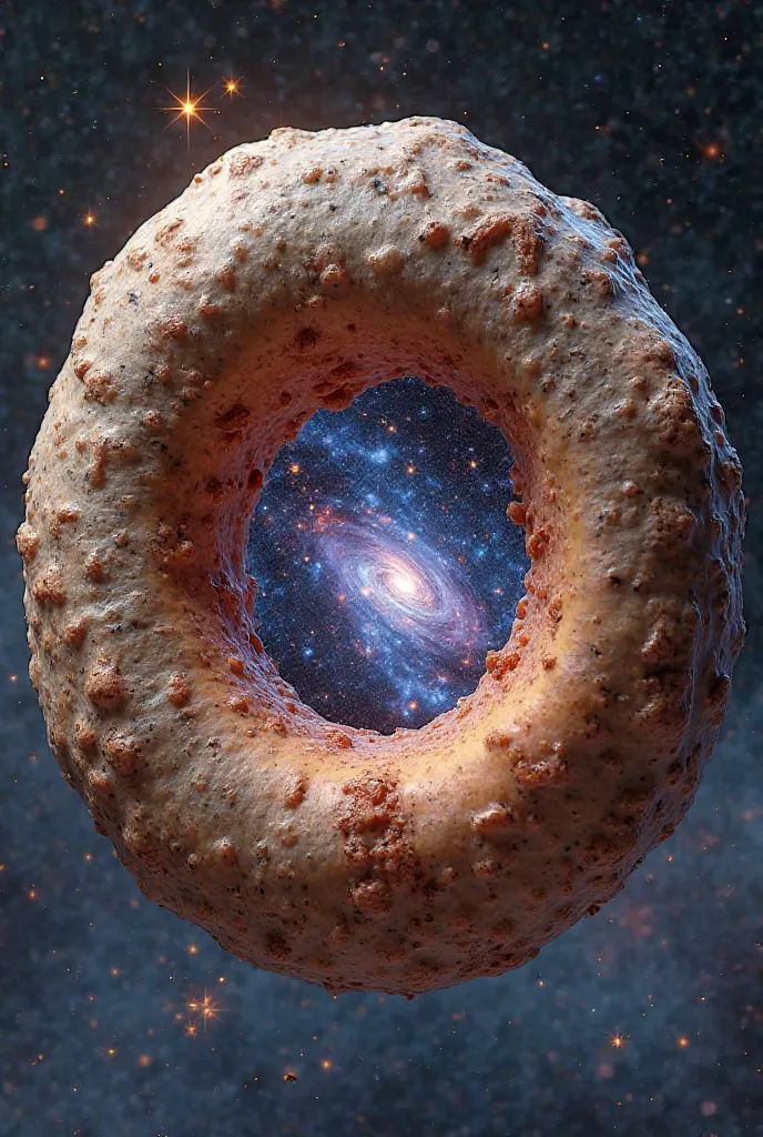 Cashew mixed with donut-shaped imbu with a galaxy inside