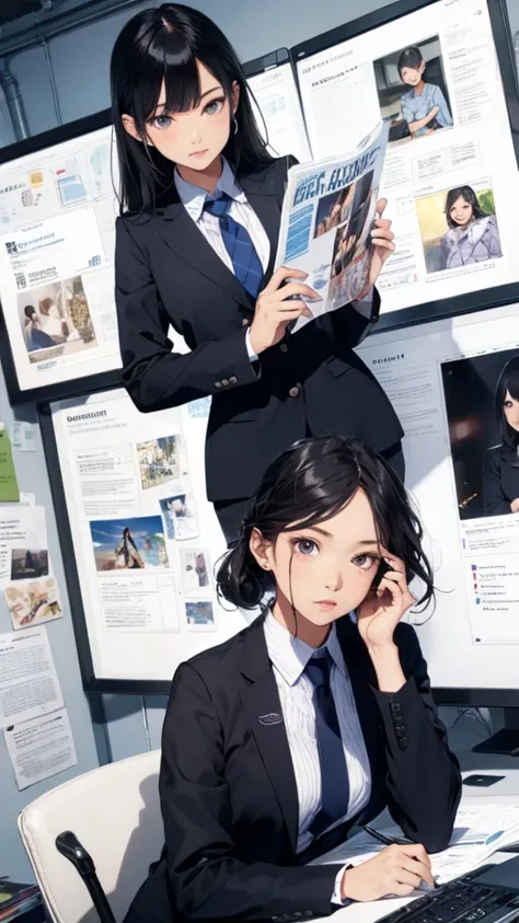 office lady, office  uniform, girls mind map, fashion magazine