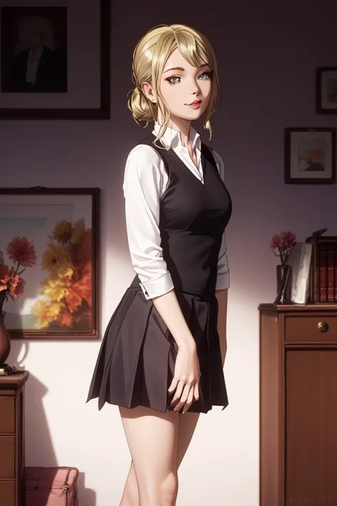 Hayasakacho、Beautiful Girl、 Blonde High School Girl、white shirt、black pleated skirt、Smelly feet