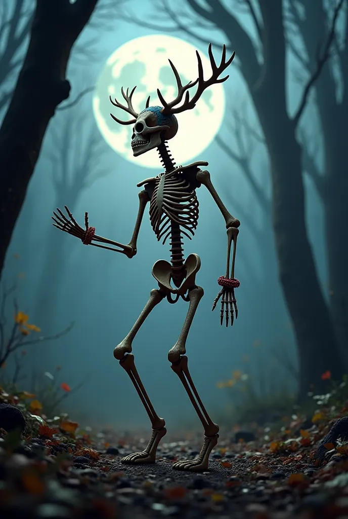 Skeleton dancing the deer dance 