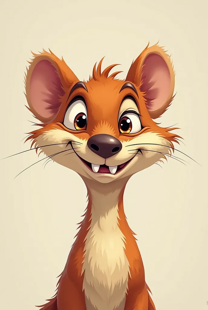 Face of a happy ugly weasel