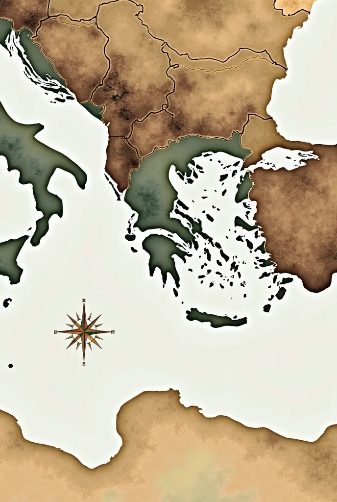 ancient greece and rome map, simple color