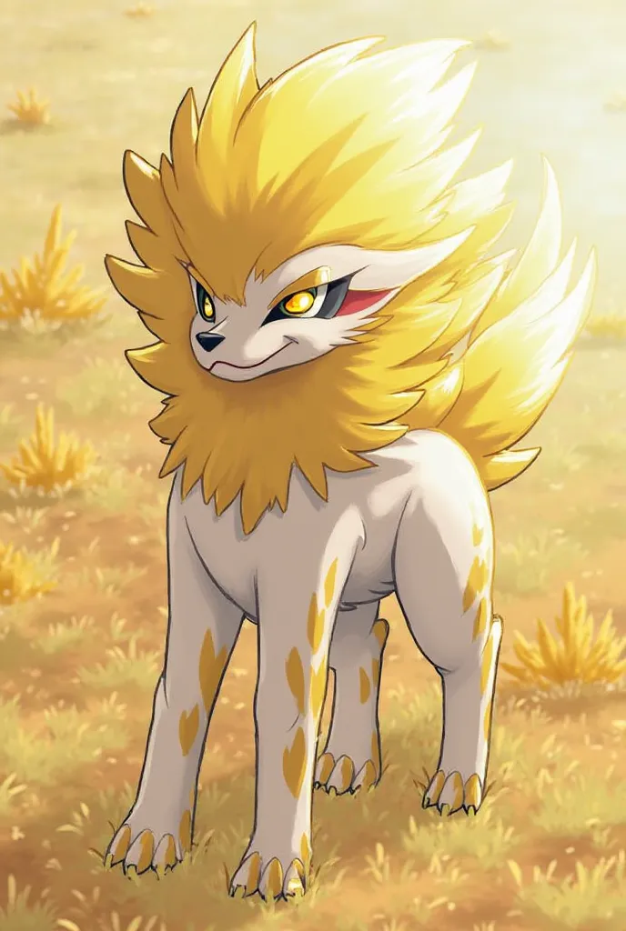 Mega Lycanroc Daytime (Tip

O Mega Lycanroc Daytime ficaria mais imponente, with a denser and shinier coat, remembering the sun. It would have golden marks on the ends of its body, and its mane would be bulkier, like a kind of radiant mane.
Your eyes would...