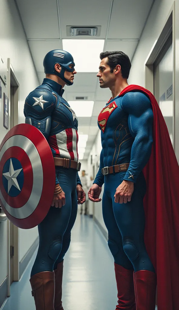 Captain America and Superman are in the hospital