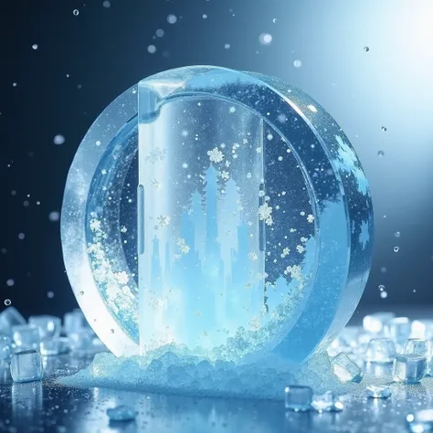  Visual Elements ：
Main picture ：a round ice sculpture，a square ice sculpture，a tall rectangular ice sculpture
requiring：to be made from highly transparent ice cubes
embellishment：
Background color tone：Blue and white gradient（ Echoes the transparency of i...