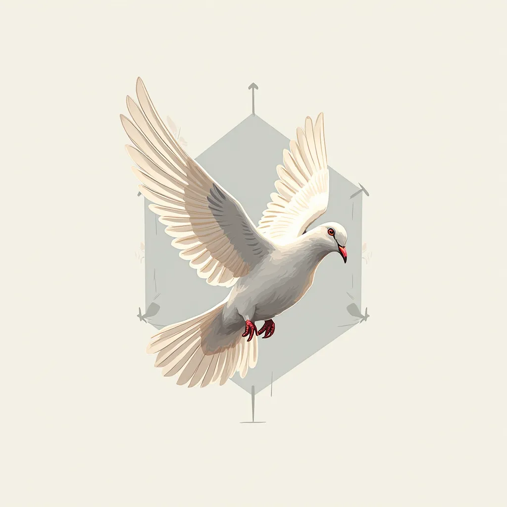 creative vector drawing of a flying dove for logo