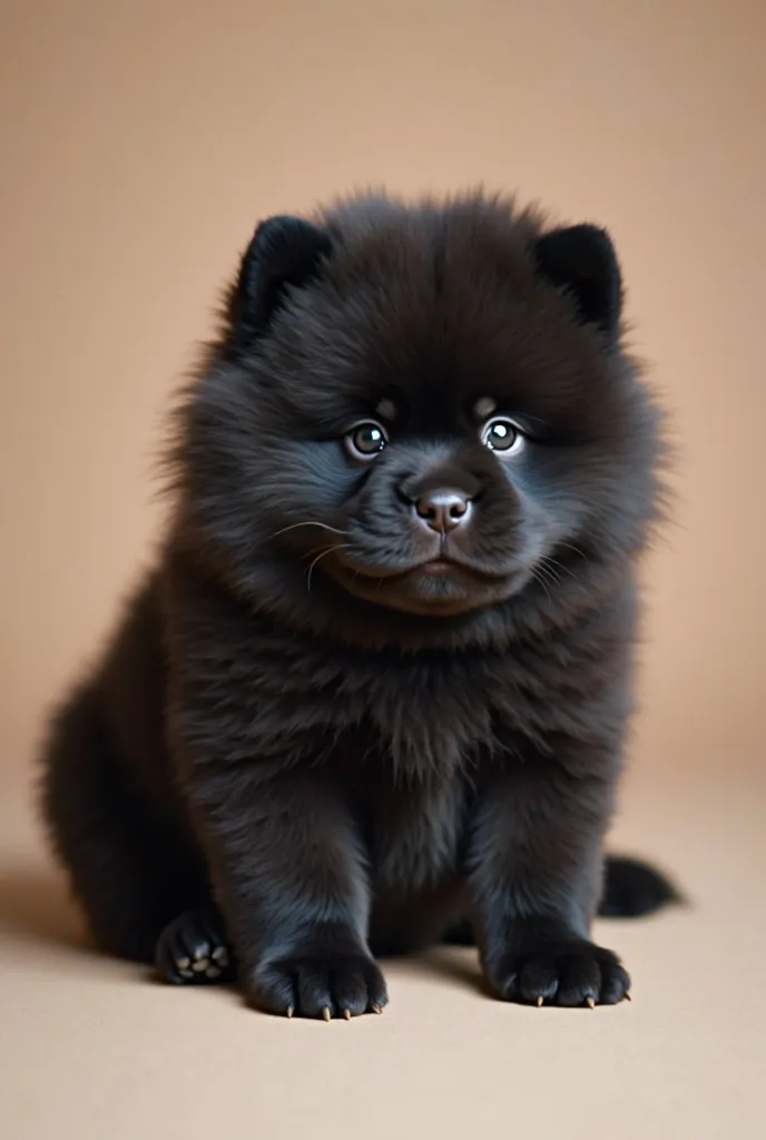 Generate an image of a black baby Chow Chow