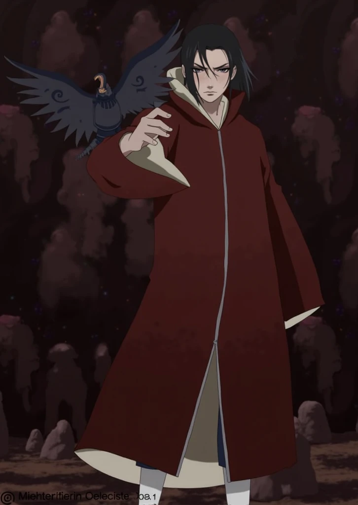 Use the reference from the photos I gave, And do this Itachi with Susano behind him complete and using a large yata shield and the Totsuka sword