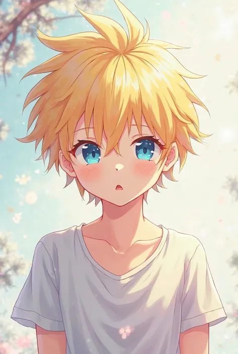 2d anime boy blonde blue eyes