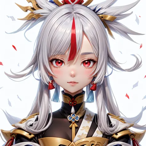 Close up of a person with white hair and red eyes, Gray Hairの deity, Onmyoji portrait, Gray Hair, Onmyoji, Gray Hairの, White fox,  shikamimi,  Ayaka from Genshin Impact , The truth of the matter, Haise Jinyao, Anime Goddess, Genshin Impactのキャリング, Wife