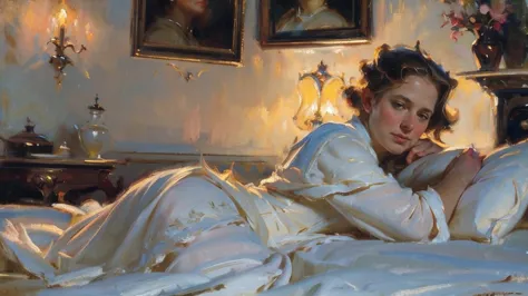 (best quality,4k,8k,highres,masterpiece:1.2),ultra-detailed,(realistic,photorealistic,photo-realistic:1.37),emotional, sad, beautiful women, like an angel,oil painting by Sargent