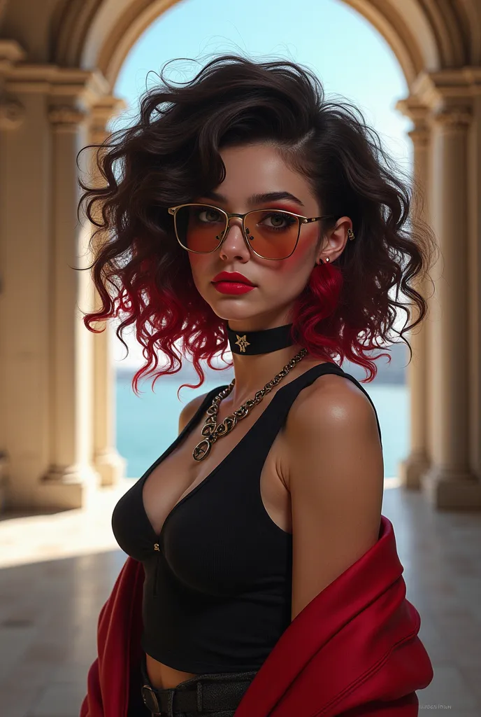 You can make a brunette girl with glasses, a puncture in the eyebrow, lentes, curly hair and tips painted red, full body by taking an Eskimo out of the Palace of Fine Arts