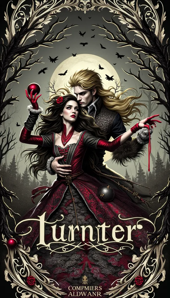 put the title "hunter"  in large and visible letters , It is based on the story of Snow White