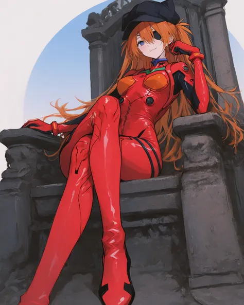 Highest quality、    748cm style  ,       、             8k Wallpaper、         masterpiece、     、  high detail、、            absurd,              latest,                 Neon Genesis Evangelion、     woman 1 person、 、  Su Long Aska Langley 、    orange hair、   ...