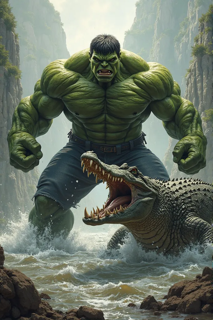 A Hulk and crocodile separate pic 