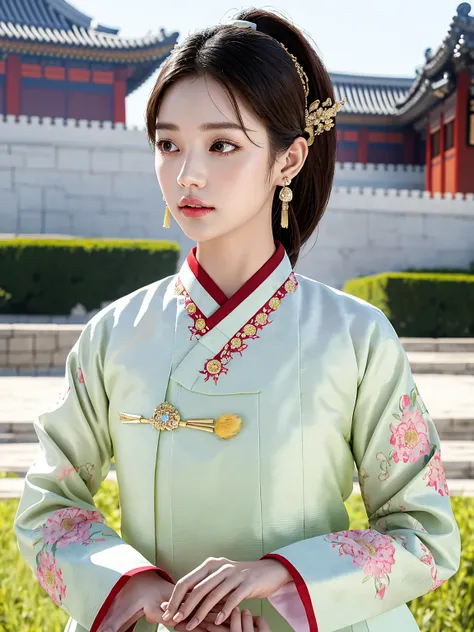 Gyeongbokgung Palace, (masterpiece), (  exhaustive ), (   intricate details ), ( realistic,  realistic due diligence:1.37), illustration of a woman with a penis ,  very delicate and beautiful , 매우   exhaustive , CGP,Unity,   8k Wallpaper , Amazing,   Fine ...