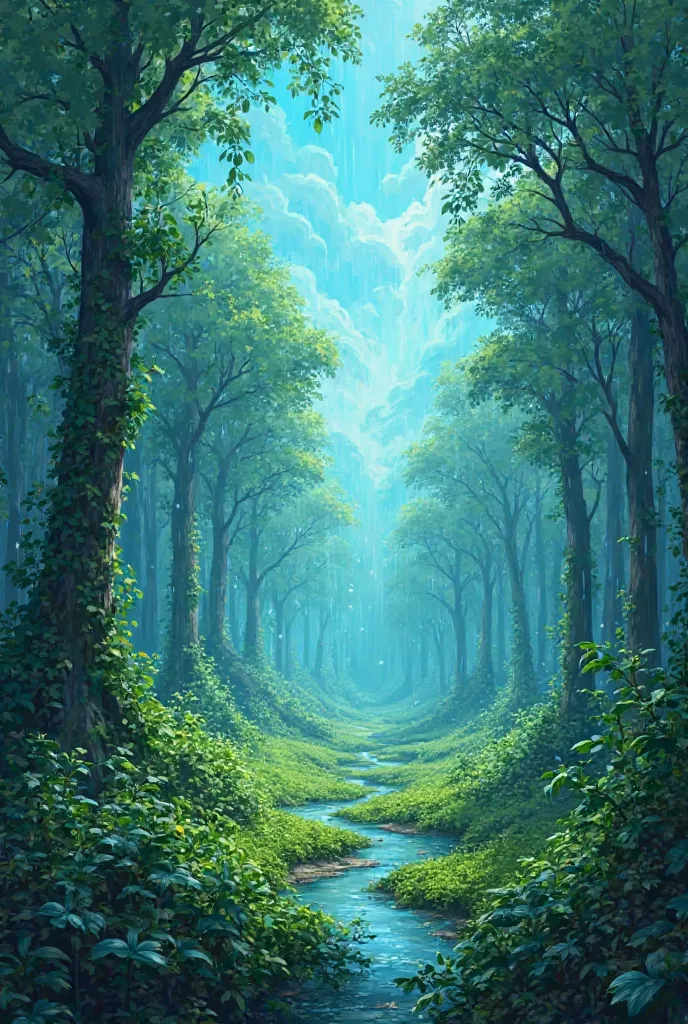 mystical forest
A place where the bright greenery stands out and you can feel the wind
There are puddles after the rain
A composition where the blue of the sky and the green of plants stand out