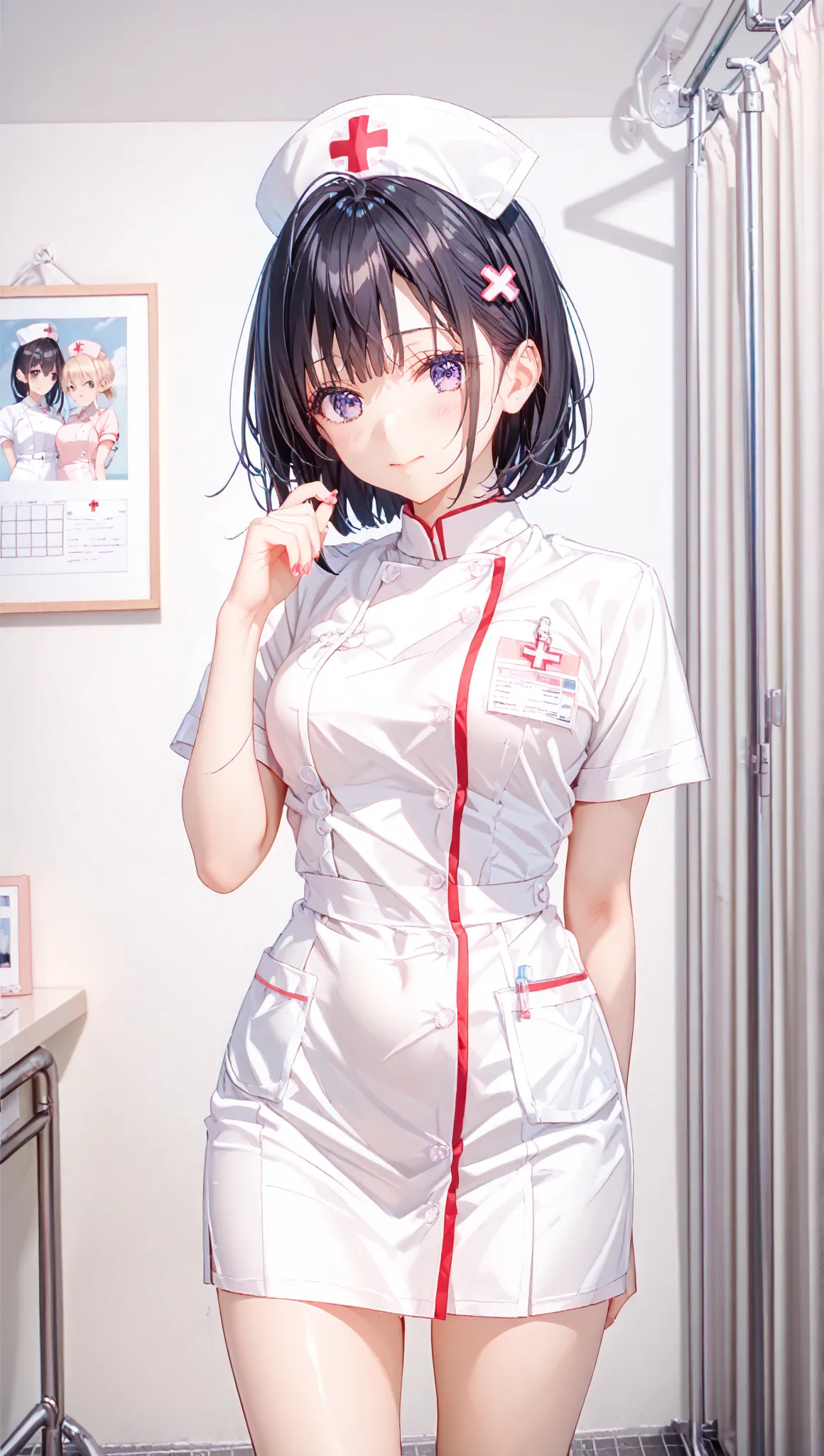 nurse, white cosplay, nurse cosplay,  nurse outfit, standing, hospital, red cross, (8k, RAW photo, best quality, masterpiece:1.2), (extremely detailed 8k wallpaper), 1 girl, (Alone:1.2),Photo of 20 years old Japanese actress,
1 girl,   girls are shy, ,  bo...