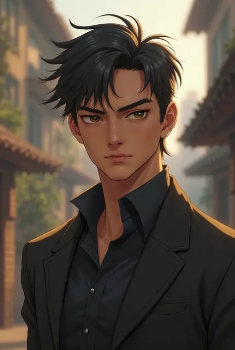 male,  realistic animation , black hair