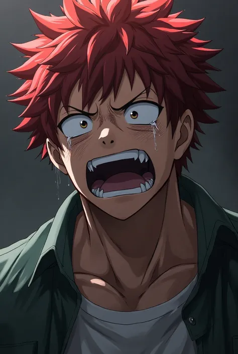 Kirishima from My Hero Academia crying 