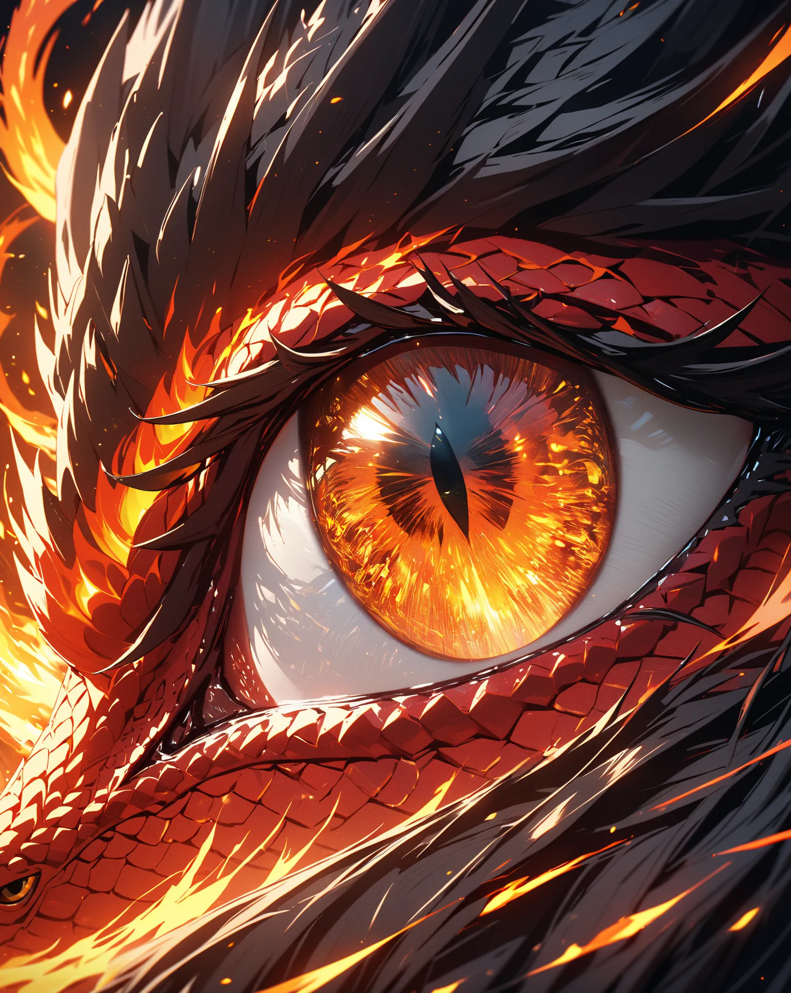 Dragon&#39;s Eye, A Dragon's Eye, Demon World, Spiral of Fire, masterpiece, highest quality, UHD, retina, masterpiece, accurate anatomy, super detailed, high quality, best quality, 8k