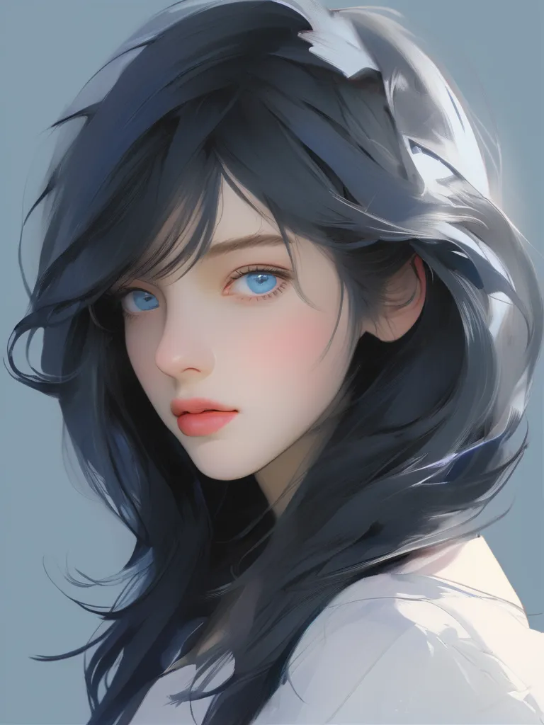 young women :blue eyes :black hair :highly detailed :deconstructivism style, (masterpiece,best quality:1.5) , Full body image 1.5,