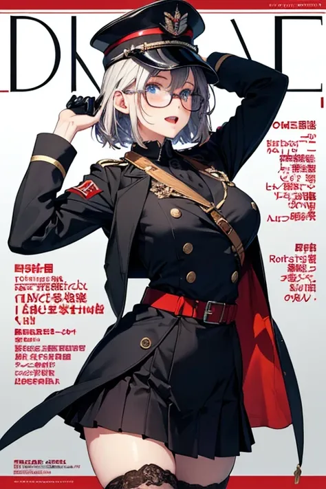 (from below:1.4, best quality ), girl , Platinum color hair military uniform , The dreamer wants purplish blue eyes ,(small breasts:1.0), Lori will do it, (masterpiece:1.2, best quality ), (Beautiful detailed depiction : 1.2), ( beautiful detailed face ), ...